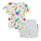 Summer White Dinosaur Boy Short Sleeve Set